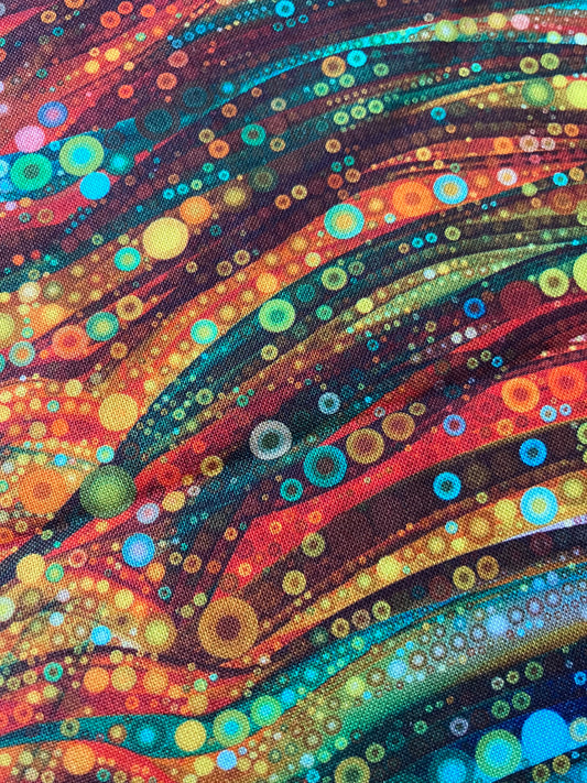 END OF GARDEN - 40cm - Gigi in the Garden - Multi-Coloured Abstract Circles and Swirls