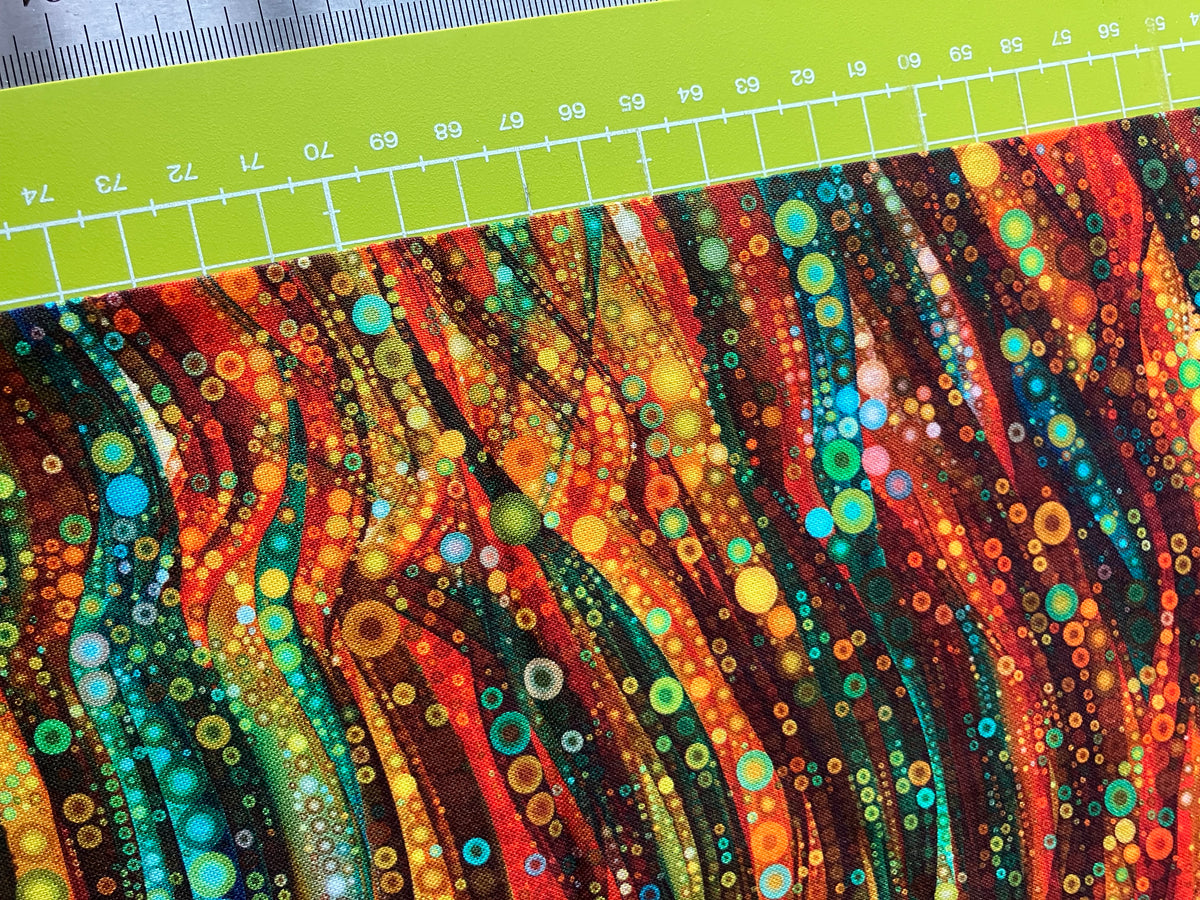 END OF BOLT - 40cm - Gigi in the Garden - Multi-Coloured Abstract Circles and Swirls