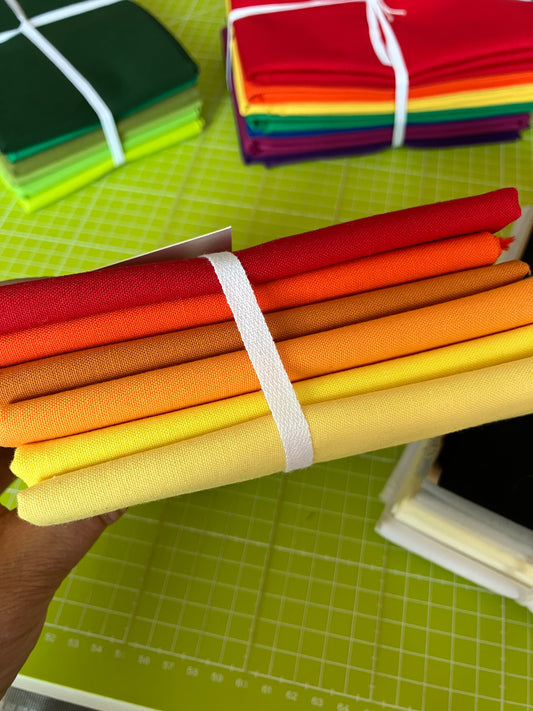 Hot Hot - Half Metre Bundle - Plain Cotton Fabrics