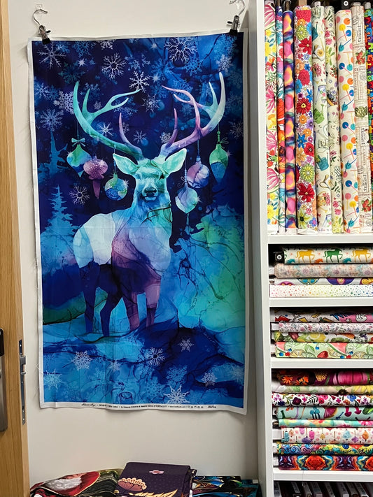 Midwinter Magic Stag Cotton Panel