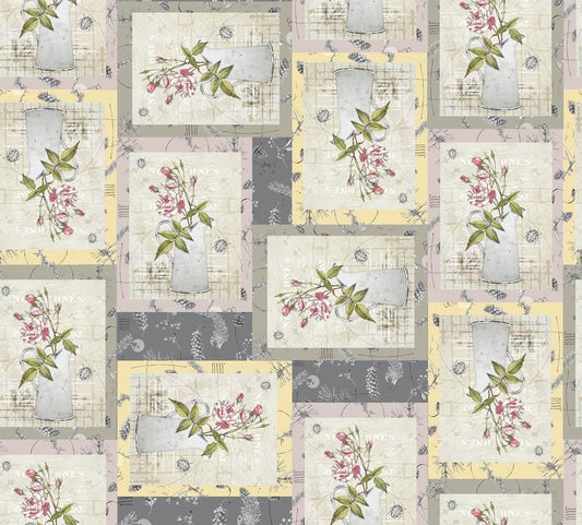 Flower Collage - Sweet Collage -  Grey