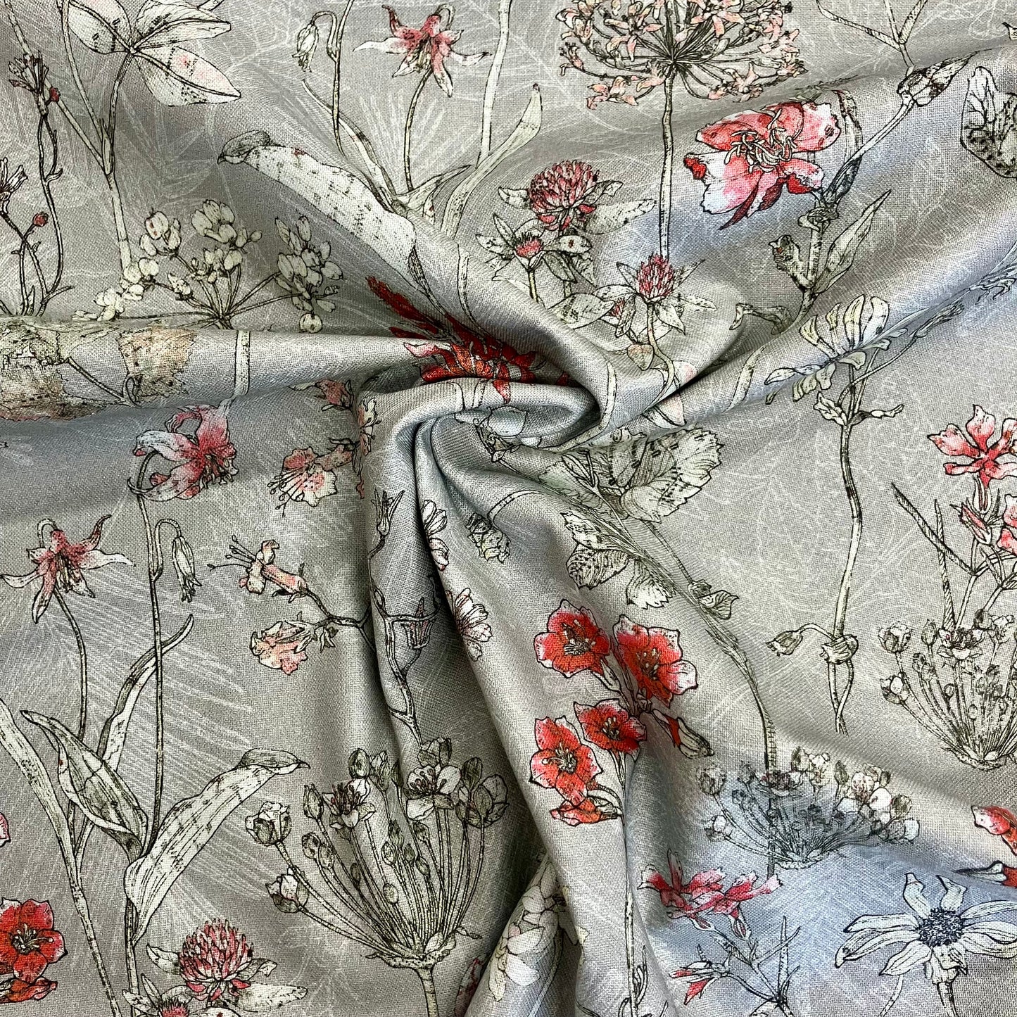 Flower Collage - Flower Sketch - Grey