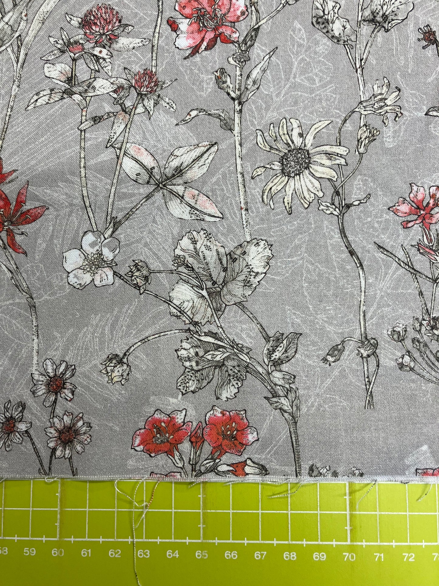Flower Collage - Flower Sketch - Grey