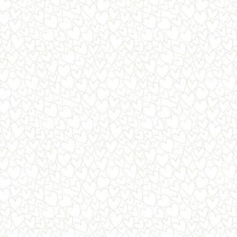 Makower Essentials - White on White - Hearts