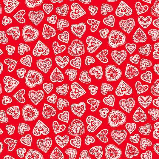 Scandi Hearts Red