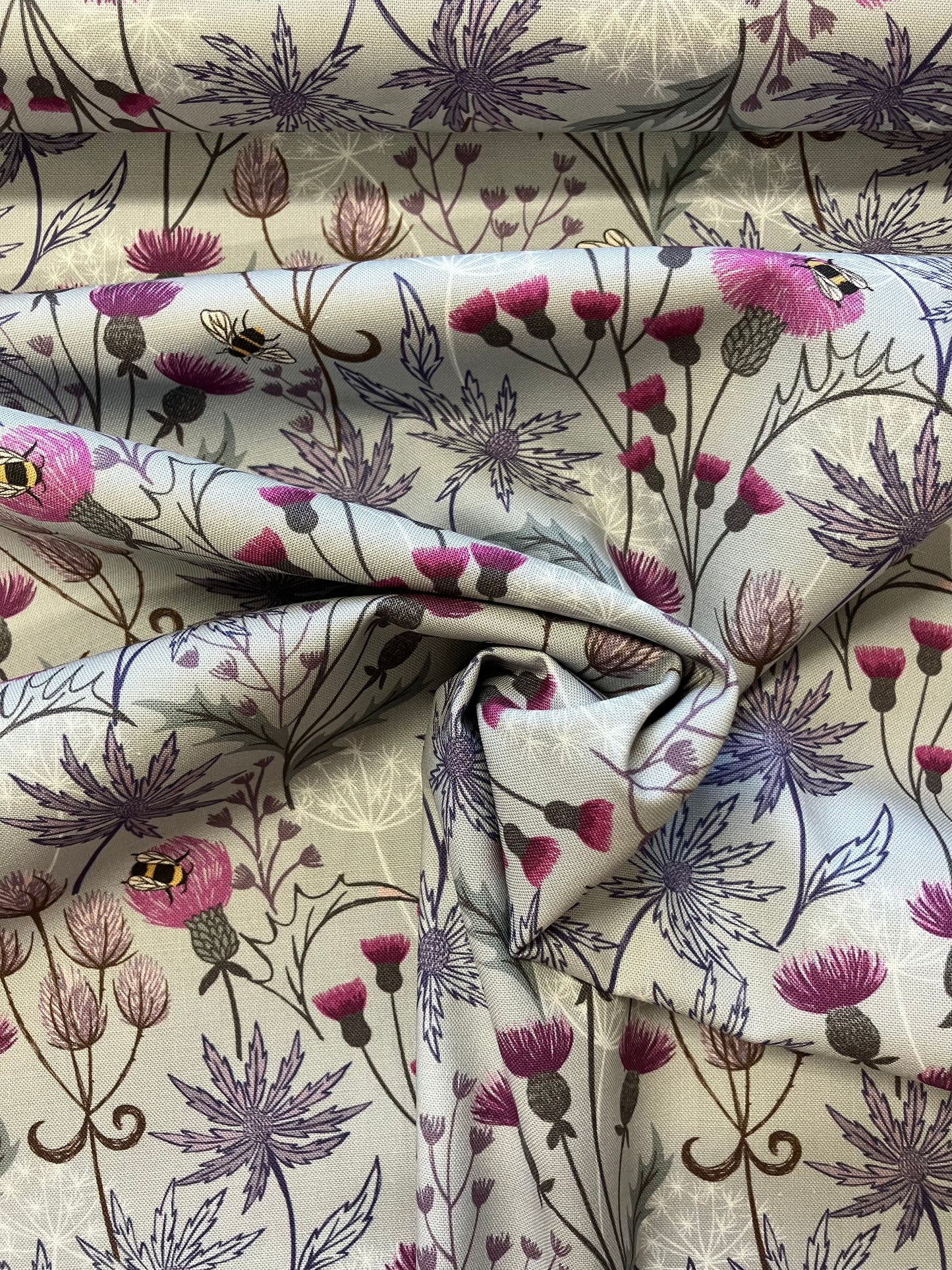 Celtic Summer - Floral on Blue/Grey