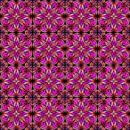 Radiant Reflections - Stained Glass Allover - Fushia