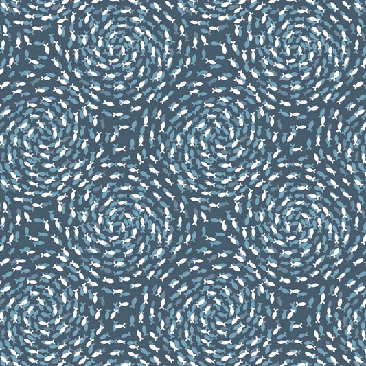 Ocean Pearls - Fish Swirls on Deep Seas