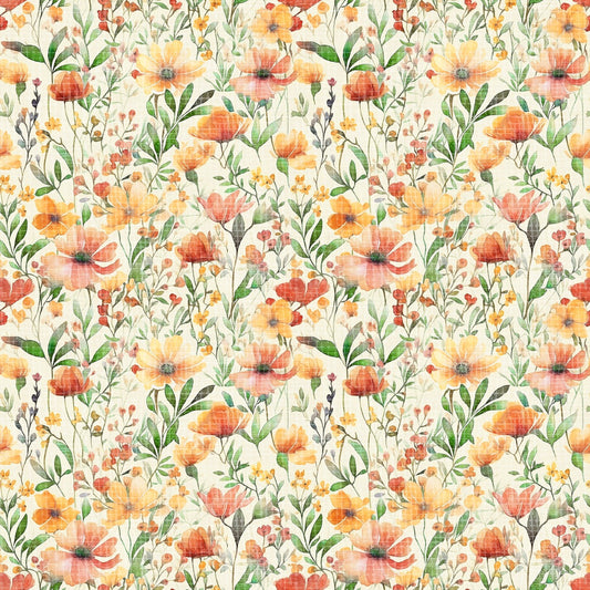 Grace and Charm - Textured Floral - Cream