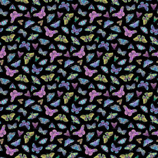 Nightshade - Moths Allover - black background