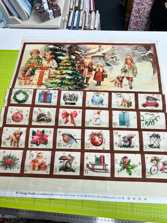 Vintage Christmas Advent Panel