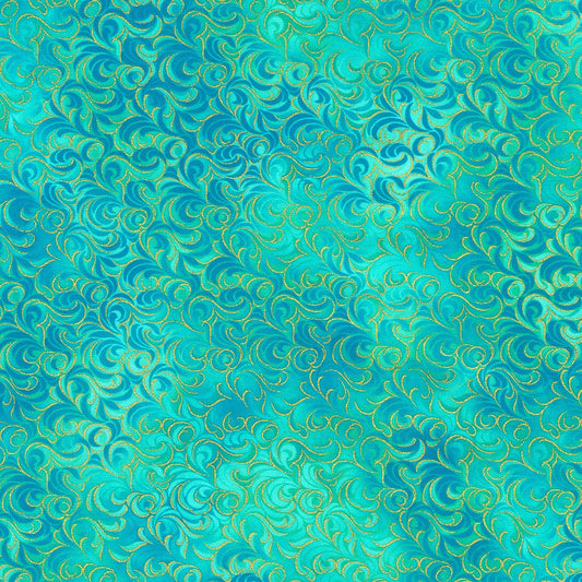 Mixed Metallics - Scroll - Turquoise