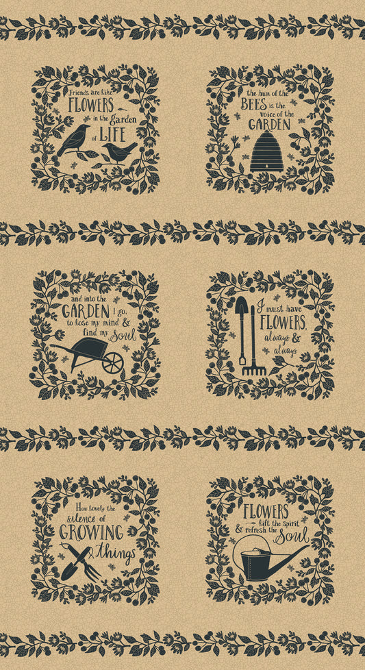 Bloom and Grow - Cotton Panel