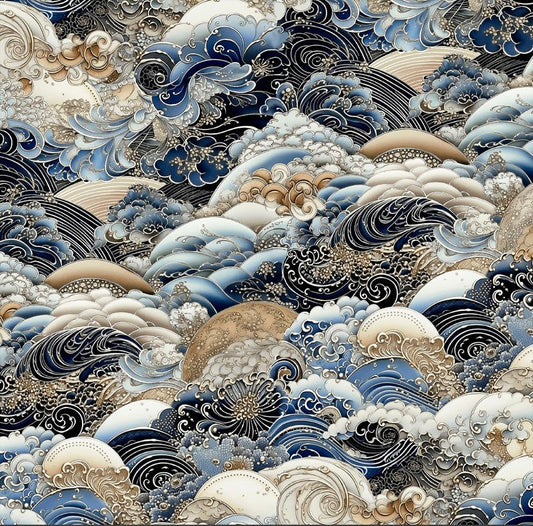 END OF BOLT - 91cm - Nami 108" Backing Fabric - Blue