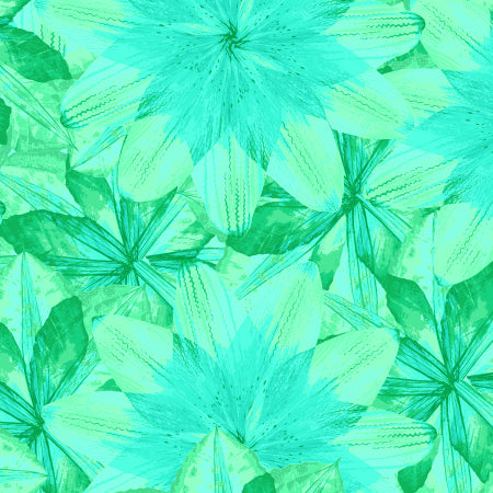 Kaleidoscope Floral - Green and Blue