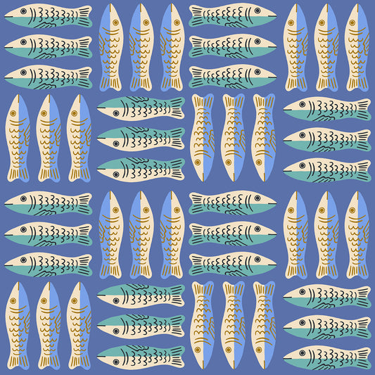 END OF BOLT 89cm - Ooh Lucky Lucky - Sardines Blue