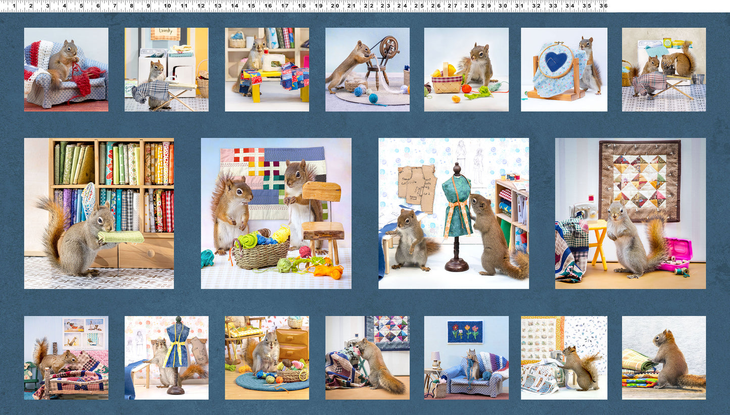 The Secret Life of Squirrels IV - Cotton Panel