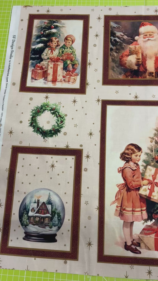 Vintage Christmas Cotton Panel
