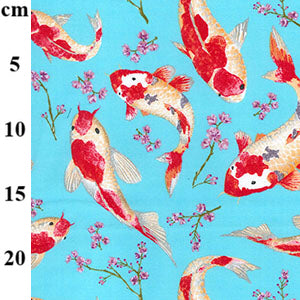 END OF BOLT 115cm - Koi fish on blue
