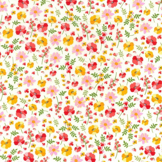 Pink and Orange Ditsy Floral