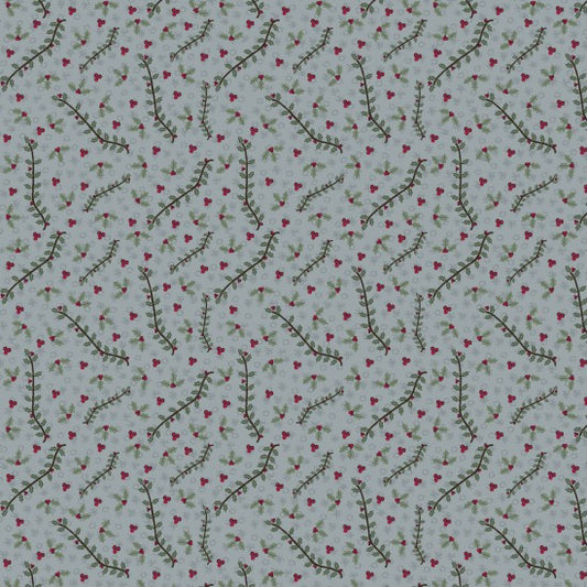 Christmas Foliage on Grey - 3 Wise Penguins