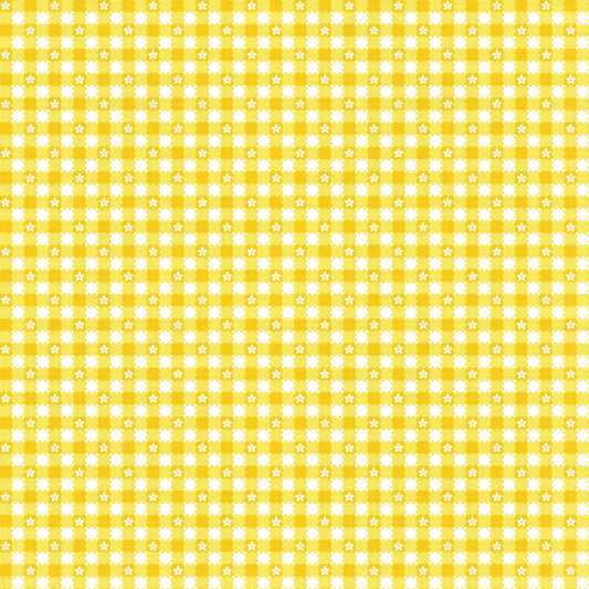 END OF BOLT 198cm - Summer Days - Yellow Gingham