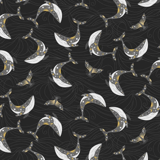 Stay Wild Moon Child - Tossed Whales - Cotton Flannel