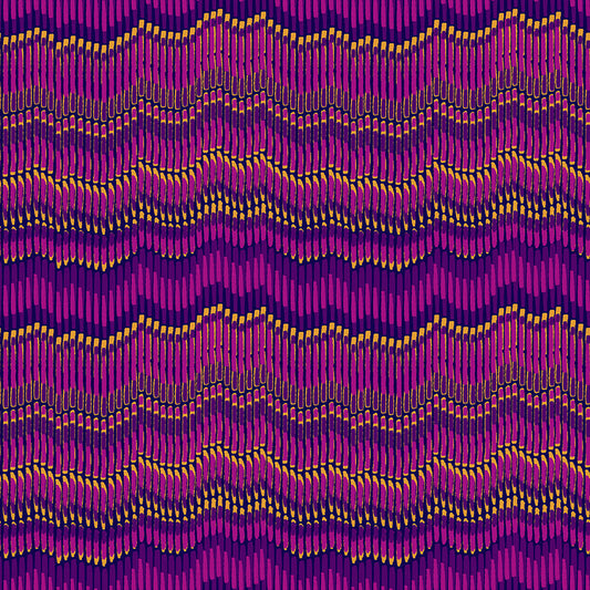 END OF BOLT 240cm - Henna - Moire Stripe - Pink